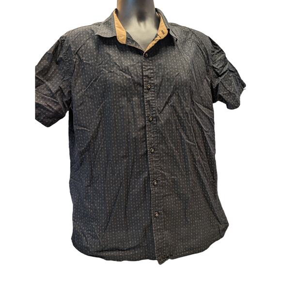 Franky Max Shirt Mens XL Short Sleeve Button Casual Collared Geometric Pattern - Picture 9 of 13